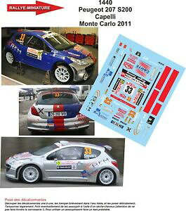 yzzr[@͌^ԁ@ԁ@[VOJ[ fJ[vW[eJ[[decals 143 ref 1440 peugeot 207 s2000 capelli rallye monte carlo 2011 irc rally