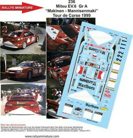 【送料無料】ホビー　模型車　車　レーシングカー デカールランサーマキネンツールドコルスラリーdecals 143 ref 0236 mitsubishi lancer makinen tour de corse 1999 rallye wrc