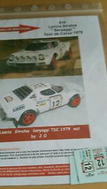 【送料無料】ホビー　模型車　車　レーシングカー デカールランチアツールドコルスラリーラリーdecals 143 ref 0816 lancia stratos serpaggi tour de corse 1979 rallye rally wrc