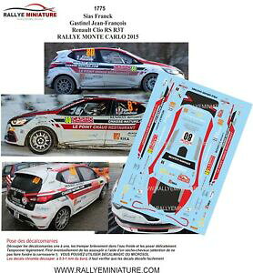 【送料無料】ホビー 模型車 車 レーシングカー デカールルノークリオモンテカルロラリーラリーdecals 143 ref 1775 renault clio r3 sias rallye monte carlo 2015 wrc rally