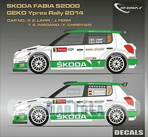 yzzr[@͌^ԁ@ԁ@[VOJ[ fJ[VR_t@rAC[v[decals 143 skoda fabia s2000 5 lappi rallye dypres 2014 d43317