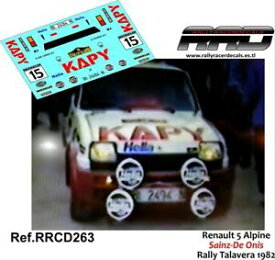 【送料無料】ホビー　模型車　車　レーシングカー デカールcルノーコラリーdecalcalca 143; renault 5 copa; sainzde onis; rally talavera 1982