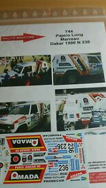 【送料無料】ホビー　模型車　車　レーシングカー デカールパジェロパリダカールラリーdecals 143 ref 0744 mitsubishi pajero marreau rallye paris dakar 1990