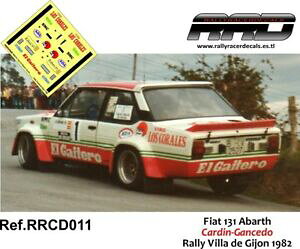 yzzr[@͌^ԁ@ԁ@[VOJ[ fJ[ctBAbgAogqz[Bdecalcalca 143; fiat 131 abarth; cardingancedo; rally villa de gijon 1982