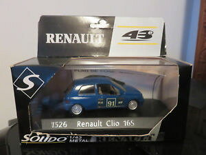 yzzr[@͌^ԁ@ԁ@[VOJ[ ~j`Am[NI[voiture miniature renault clio 16s rallye 1526 solido 143 etat neuf
