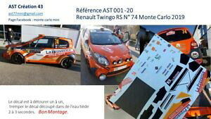 yzzr[@͌^ԁ@ԁ@[VOJ[ fJ[m[gDCS[eJ decal 1 43 renault twingo n74 jaussaud rally wrc monte carlo 2019