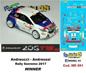 yzzr[@͌^ԁ@ԁ@[VOJ[ fJ[vW[[TfJ[decal 143 peugeot 208 r5 andreucci rally sanremo 2017 decal