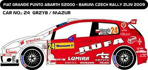 yzzr[@͌^ԁ@ԁ@[VOJ[ fJ[tBAbgOfvgAog[decals 143 fiat grande punto abarth 24 grzyb rallye barum zlin 2009 d43155