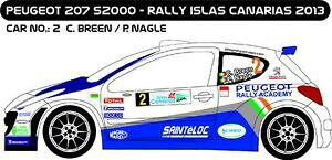 yzzr[@͌^ԁ@ԁ@[VOJ[ fJ[vW[u[[JiAdecals 143 peugeot 207 s2000 2 breen rallye iles canaries 2013 d43192