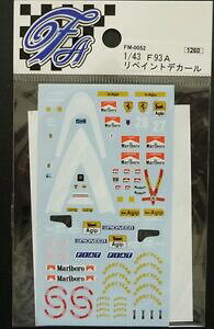 yzzr[@͌^ԁ@ԁ@[VOJ[ fJ[tF[decals fartefice fm0052 143 ferrari f93a
