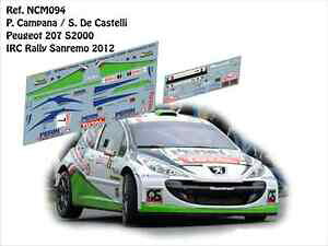 yzzr[@͌^ԁ@ԁ@[VOJ[ fJ[vW[Jp[i[Tdecals 143 peugeot 207 s2000 7 campana rallye irc sanremo 2012 ncm094