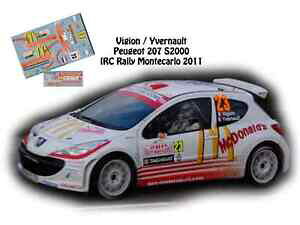 yzzr[@͌^ԁ@ԁ@[VOJ[ fJ[vW[[eJdecals 143 peugeot 207 s2000 23 vigion rallye irc monte carlo 2011 ncm011