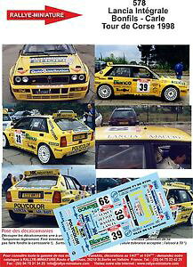 yzzr[@͌^ԁ@ԁ@[VOJ[ fJ[`Af^c[hRX[decals 124 ref 578 lancia delta integrale bonfils tour de corse 1998 rallye wrc