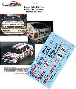 �y���������z�z�r�[�@�͌^�ԁ@�ԁ@���[�V���O�J�[ �f�J�[�������`�A�f���^�T�r�[�����e�J���������[�����[decals 124 ref 1543 lancia delta integrale saby rallye monte carlo 1991 rally