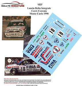 �y���������z�z�r�[�@�͌^�ԁ@�ԁ@���[�V���O�J�[ �f�J�[�������`�A�f���^�����e�J���������[decals 124 ref 1537 lancia delta integrale cerrato rallye monte carlo 1990