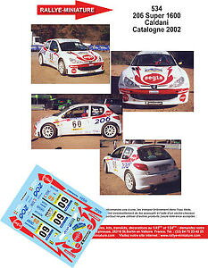 yzzr[@͌^ԁ@ԁ@[VOJ[ fJ[vW[J^jA[[decals 124 ref 534 peugeot 206 s1600 caldani rallye catalogne 2002 rally wrc