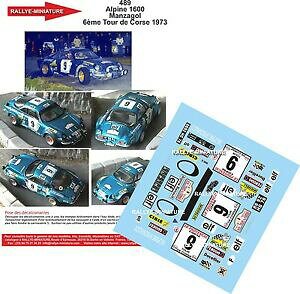 yzzr[@͌^ԁ@ԁ@[VOJ[ fJ[ApCm[c[hRX[[decals 124 ref 489 alpine renault a110 manzagol tour de corse 1973 rally rallye