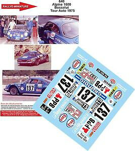 yzzr[@͌^ԁ@ԁ@[VOJ[ fJ[tX[ApCm[cA[decals 124 ref 640 alpine renault a110 bosselut tour auto de france 1975 rallye