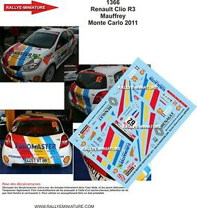 yzzr[@͌^ԁ@ԁ@[VOJ[ fJ[m[NIeJ[[decals 124 ref 1366 renault clio r3 mauffrey rallye monte carlo 2011 irc rally
