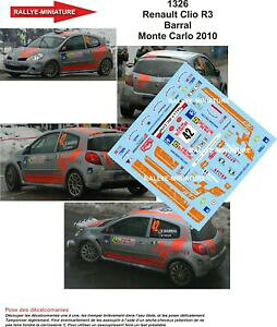 yzzr[@͌^ԁ@ԁ@[VOJ[ fJ[m[NIeJ[[decals 124 ref 1326 renault clio r3 barral rallye monte carlo 2010 irc rally