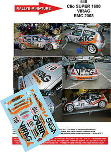 yzzr[@͌^ԁ@ԁ@[VOJ[ fJ[m[NIeJ[[decals 124 ref 548 renault clio s1600 virag rallye monte carlo 2003 rally wrc