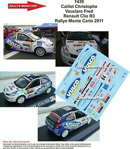 yzzr[@͌^ԁ@ԁ@[VOJ[ fJ[m[NIeJ[[decals 124 ref 1439 renault clio r3 caillet rallye monte carlo 2011 irc rally