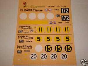 yzzr[@͌^ԁ@ԁ@[VOJ[ fJ[ferrar 250 gto 1962 143 decals rara