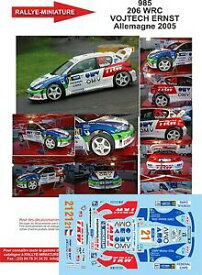 【送料無料】ホビー　模型車　車　レーシングカー デカールドイツラリープジョーラリーdecals 124 ref 985 peugeot 206 wrc vojtech rallye dallemagne 2005 rally