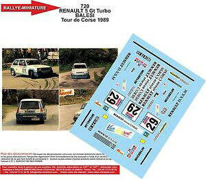 【送料無料】ホビー 模型車 車 レーシングカー デカールルノーグアテマラターボツールドコルスラリーラリーdecals 124 ref 720 renault 5 gt turbo balesi tour de corse 1989 rallye rally