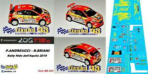 �y���������z�z�r�[�@�͌^�ԁ@�ԁ@���[�V���O�J�[ �f�J�[���v�W���[�����[�j�h�f���f�J�[��decal 143 peugeot 208 r5 andreucci rally nido dellaquil 2019 decal
