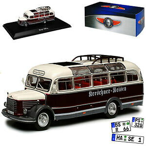 �y���������z�z�r�[�@�͌^�ԁ@�ԁ@���[�V���O�J�[ �o�X�z���C�g���b�h�A�g���X���f��steyr 380 q kerschner voyage bus blanc rouge 172 atlas modele auto de ou sans