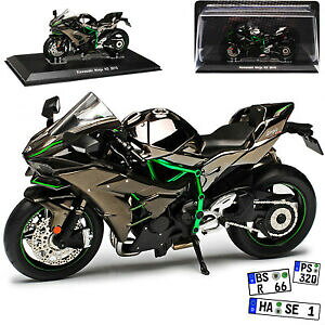�y���������z�z�r�[�@�͌^�ԁ@�ԁ@���[�V���O�J�[ ���f���J�[�{��kawasaki ninja h2 carbone noir ab 2014 avec socle 118 modellcarsonline modele