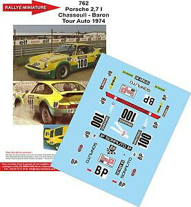 yzzr[@͌^ԁ@ԁ@[VOJ[ fJ[|VFtXcA[[[decals 124 ref 762 porsche 911 chasseuil tour auto de france 1974 rallye rally