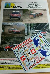�y���������z�z�r�[�@�͌^�ԁ@�ԁ@���[�V���O�J�[ �f�J�[���V�g���G���N�T���T�C���c�����[�g���R�����[�g���Rdecals 124 ref 543 citroen xsara wrc sainz rallye turquie 2003 rally turkish