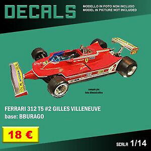 yzzr[@͌^ԁ@ԁ@[VOJ[ fJ[tF[Wrk[udecals repro ferrari 312 t5 2 gilles villeneuve bburago burago 114 1 14 f1