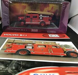 yzzr[@͌^ԁ@ԁ@[VOJ[ AgX{{XP[atlas edition volvo b11 eswedishf fire engine, bnib 172 scale