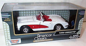 【送料無料】ホビー 模型車 車 レーシングカー コルベットホワイトモータボックス1959 corvette white motor max 124 maquette in box
