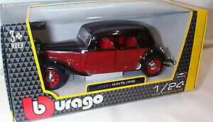 【送料無料】ホビー 模型車 車 レーシングカー シトロエンスケールボックスcitroen 15 cvta rouge amp; noir 1938 echelle 124 burago 22017 in box