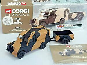 �y���������z�z�r�[�@�͌^�ԁ@�ԁ@���[�V���O�J�[ ���[�o�[e�z�C�[��corgi classicsland rover amp; 2 roue remorquearmee britanniquecomme neuf amp; boxed