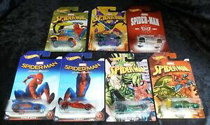 yzzr[@͌^ԁ@ԁ@[VOJ[ }[xXpC_[}Zbgfhotwheels marvel spiderman ensemble complet de 7 modeles
