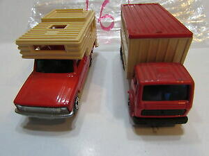�y���������z�z�r�[�@�͌^�ԁ@�ԁ@���[�V���O�J�[ matchbox lesney lot de 2 dessere camper mercedes camion conteneur angleterre
