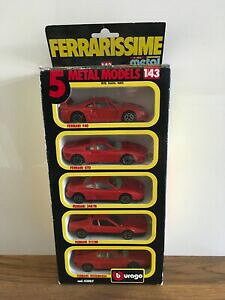 yzzr[@͌^ԁ@ԁ@[VOJ[ ftF[diecast metal model ferrari set burago ferrarissime 5 voiture set annees 1980