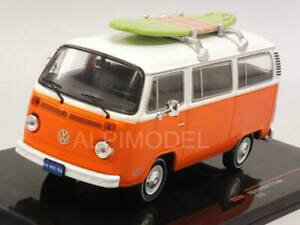 yzzr[@͌^ԁ@ԁ@[VOJ[ tHNX[QoXRrT[t{[hIWzCglbg[Nvolkswagen t2 kombi bus 1975 with surfboard orangewhite 143 ixo clc302