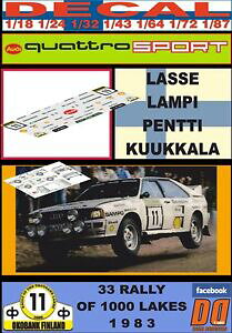 yzzr[@͌^ԁ@ԁ@[VOJ[ fJ[AEfBNgdecal audi quattro a2 lasse lampi 1000 lakes 1983 01