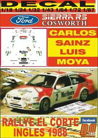 【送料無料】ホビー　模型車　車　レーシングカー デカールフォードシエラコスワースサインツエルコルテイングレスdecal ford sierra rs cosworth csainz r el corte ingles 1988 winner 02