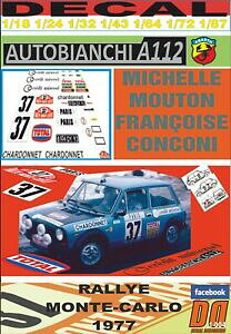 yzzr[@͌^ԁ@ԁ@[VOJ[ fJ[AogeJdecal autobianchi a112 abarth m mouton r montecarlo 1977 24th 01