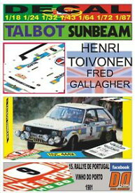 【送料無料】ホビー　模型車　車　レーシングカー デカールタルボットサンビームロータスポルトガルdecal talbot sunbeam lotus htoivonen rportugal 1981 2nd 01