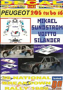 yzzr[@͌^ԁ@ԁ@[VOJ[ fJ[vW[^[{^CAdecal peugeot 205 turbo 16 m sundstrom national breakdown r 1986 dnf 01