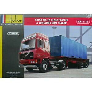 �y���������z�z�r�[�@�͌^�ԁ@�ԁ@���[�V���O�J�[ heller kit volvo f1220 globetrotter amp; container semi trailer 13 2 type 81702
