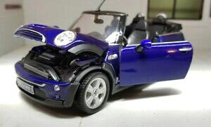 【送料無料】ホビー 模型車 車 レーシングカー スケールモデルミニクーパー124 echelle welly modele moule mini cooper s cabriolet bleu convertible voiture